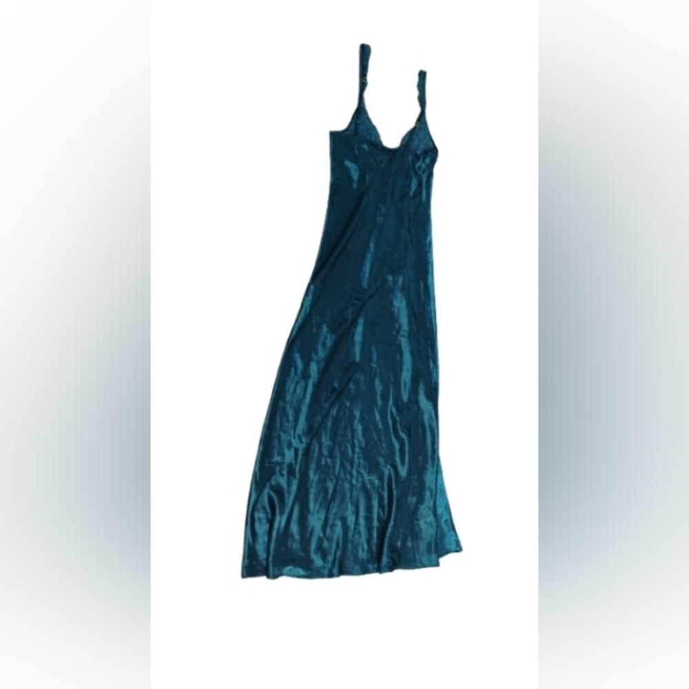 Vintage 1980s 1990s Victoria's Secret Gold Label Lace Midi Slip Dress - Picture 2 of 5